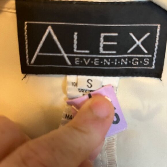 Alex Evenings‎ Jacket Women's Size Small Sheer Leaves White Formal - Picture 3 of 4